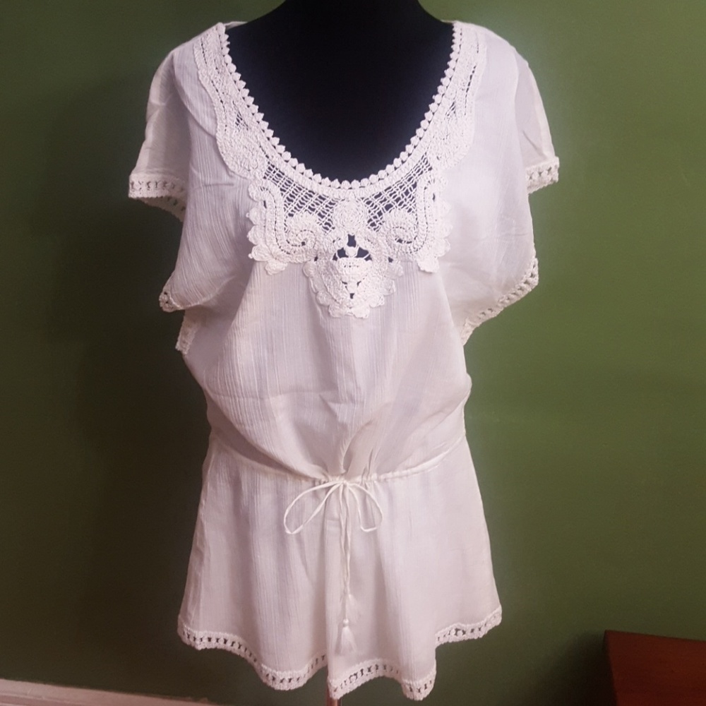 White Bathing Suit Coverup